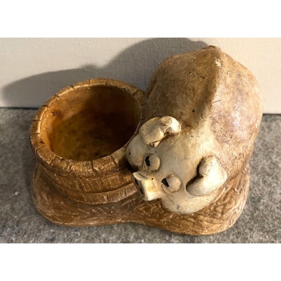 Pig and Barrel Figurine 5 inches by 3 inches #1844 - Picture 2 of 4